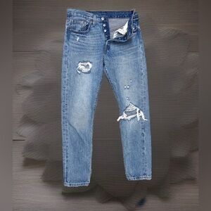 Levi's Blue Distressed Skinny Jeans for Women